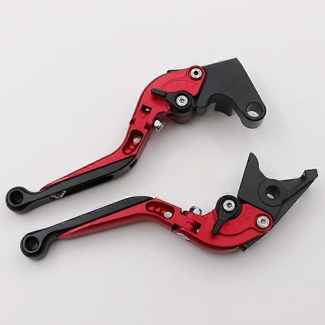 POUR MOTO YAMAHA FZ1 FAXER, GUIDON DE FREIN MODIFIÉ, POIGNÉE D'EMBRAYAGE, LEVIER DE KLAXON EN ALLIAGE D'ALUMINIUM (rouge 3) (1/5)