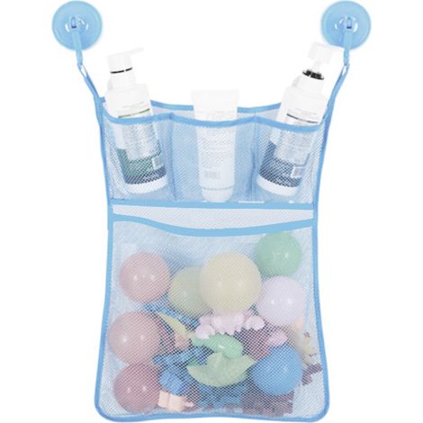 Bolsa de almacenamiento de malla para juguetes de baño de bebé, bañera, muñeca, con ventosas, para el baño y otros juegos. (1/5)