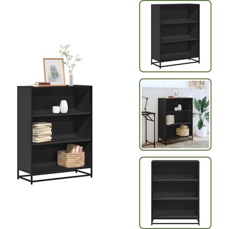 vidaXL Bücherregal Schwarz 80,5x35x107,5 cm Holzwerkstoff (1/5)