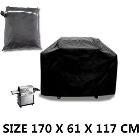 1 Housse de barbecue, étanche, polyester, 170x61x117cm, pour gaz électrique extérieur (1/3)