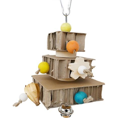 Jouets de recherche d'oiseaux, Jeux Oiseaux Perruche, Jouet de recherche de calopsitte, Brochettes à grignoter en carton, Jouet de dentition en papier, Fournitures pour perroquets (1/5)