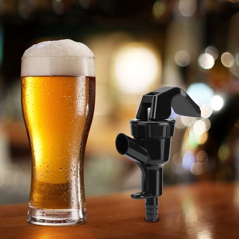 Lot de 5 robinets à pression en plastique noir pour pique-nique, distributeurs de liquide, robinets pour bière pression et brassage maison (1/5)