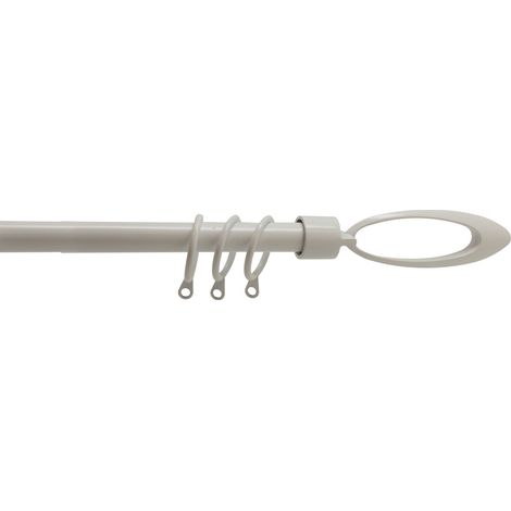 Scorritenda estensibile in acciaio ellisse BRIXO - Da 210 a 380 cm. White
