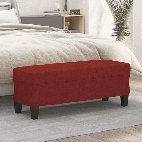 vidaXL Banc Rouge bordeaux 100x35x41 cm Tissu (1/5)