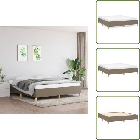 Cadre de lit sans matelas taupe 160x200 cm tissu - Cadre De Lit - Lit Double - Lit Taupe - Literie - Meuble Chambre (1/5)