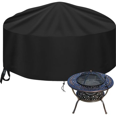 ZHIJIA PREMIUM Housse circulaire pour braséro de jardin, tissu Oxford 600D imperméable, Ø91 cm x H31 cm (1/3)