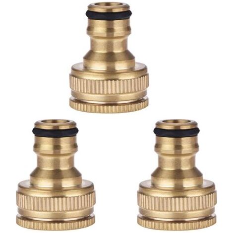 Kit de raccords de robinet en laiton Rubberskin 3 pièces pour tuyau d'arrosage, adaptateur de robinet 1/2 pouce à 3/4 pouce pour le lavage et l'irrigation du jardin (1/5)