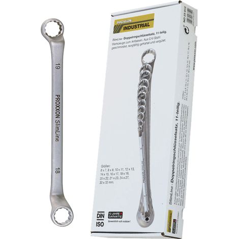 PROXXON 23812 Satz Doppelringschlüssel 6-32mm 11 teiliger Satz Serie SlimLine