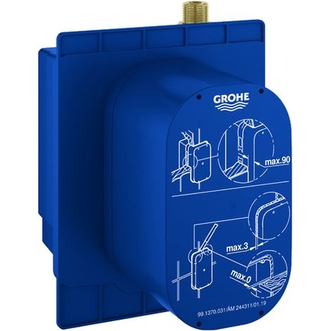 GROHE Unterputz-Einbaukasten Euroeco CE 363371, ohne Mischung, für IR-Fertigmontagesets, mit Dichtmanschette, für normgerechte Wanddurchführung bei Wassereinwirkung nach DIN 18534:2017 (1/2)