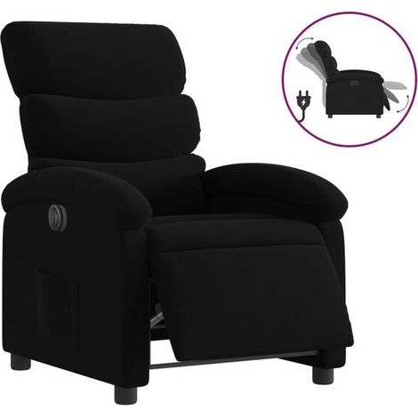 Fauteuil inclinable électrique en tissu noir (1/5)