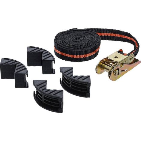 Sangle à Cliquet 5m x 25mm - 4 Mâchoires de Protection - Fixation Sécurisée et Résistante - D-Work