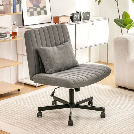 Bürostuhl höhenverstellbar mit Rollen Stoff Dunkelgrau OKMYHOME (1/3)