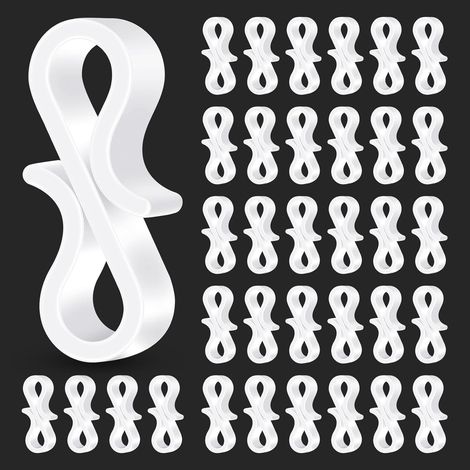 Gutter Hooks for Outdoor Lights, 120 Pcs Mini Plastic S Gutter Clips for Hanging Outside String Lights, Icicle Fairy Lights, Christmas Tree Decorations-White
