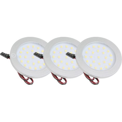 Lot de 3 spots leds aluminium avec interrupteur (1/3)
