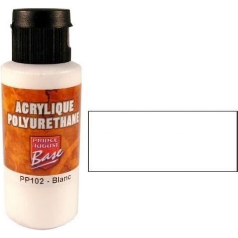 Base Acrylique - 60 ml - Pour Application au Pinceau ou à l'Aérographe - Compatible Tous Supports - Blanc