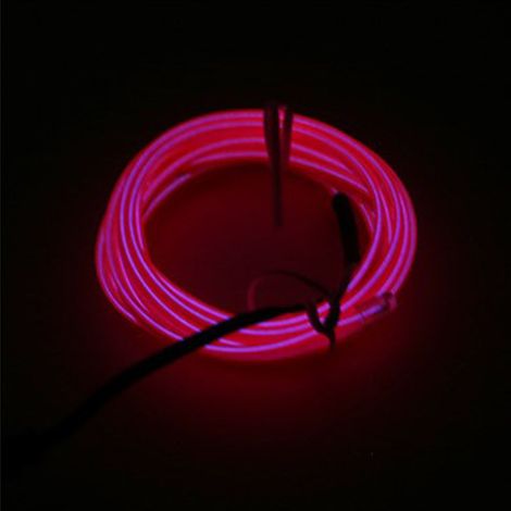 Ruban LED voiture lumineux 3 m flexible EL ambiance intérieur auto moto vélo déco rose (1/2)