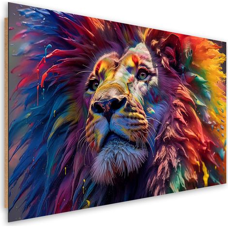 Deco panel print, Neon Lion Africa AI - 100x70 (1/5)