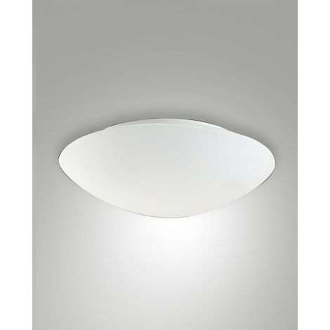 Pandora Plafoniera in metallo e vetro soffiato con sensore di movimento integrato, attacco E27 2x40W, colore Bianco, codice articolo 3222-65-102