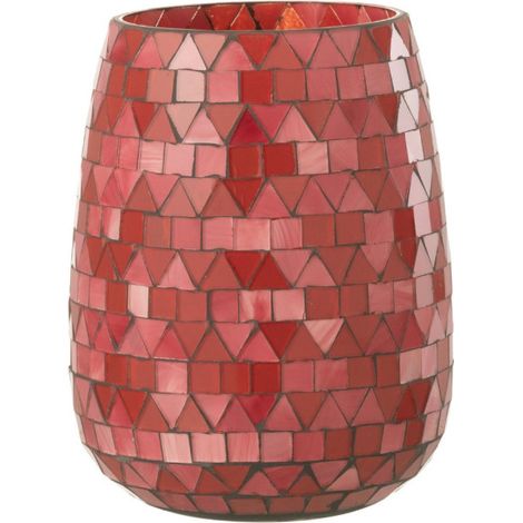 Photophore Design Triangle "Sweet Valentine" 16cm Rouge & Rose (1/5)