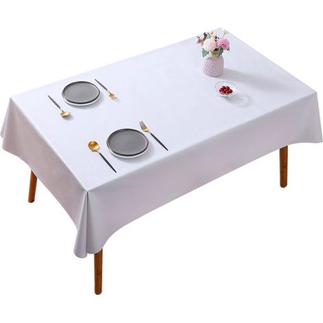 Glatte Tischdecke – Lotusblattmuster – Fleckenabweisend – Leicht – Wasserfest – Tischdecke – 120 x 170 cm – Dunkelblau (1/5)