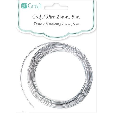 Alambre de aluminio plateado para scrapbooking y floristería DpCraft, 2 mm, 5 m