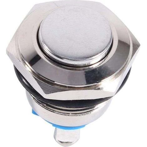 Commutateur de Bouton-Poussoir momentané en métal, Bouton de démarrage imperméable antipoussière Commutateur on/Off avec borne à vis pour 16mm 5/8Trou de Montage de Voiture Maison (1/3)