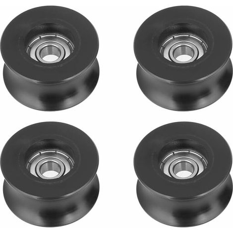 Poulie à gorge en U,8x40x20.7mm 4pcs Roulement à Billes de Rail 0840UU roue de guidage à rouleaux de poulie U-Groove pour Rail Voie Linéaire Systèmeu groove pulley u groove pulley roue (1/5)