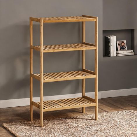 Bibliothèque bambou 4 étagères 62 x 33 x 112 cm naturel en bambou (1/5)