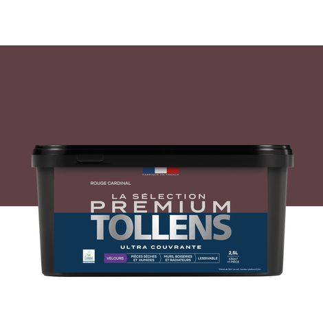 Tollens - Peinture intérieure couleurs - La Sélection Premium Velours - Ultra Couvrante - Rouge Cardinal 2,5 L - 30m²