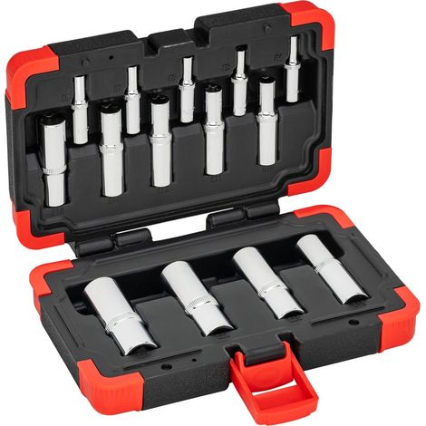 VIGOR Steckschlüsseleinsatz Satz, 1/4 (6,3 mm) Vierkant hohl, 3/8 (10 mm) Vierkant hohl, 1/2 (12,5 mm) Vierkant hohl, Außen TORX Profil, 14-tlg., E (1/5)