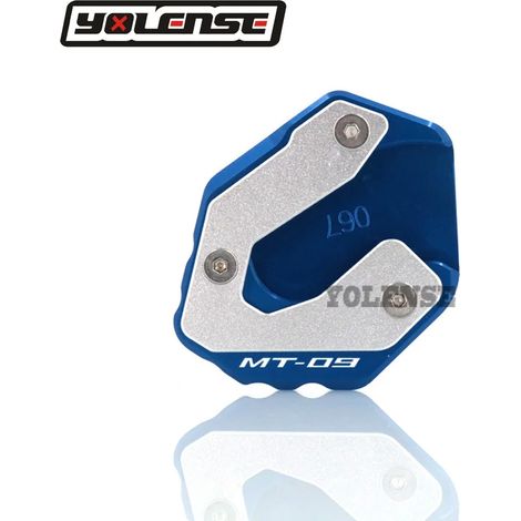 (Bleu-MT09) Compatible avec YAMAHA MT-09 MT 09 MT09 Tracer 900 XSR900 : béquille latérale, extension et support pour une meilleure stabilité. (1/3)