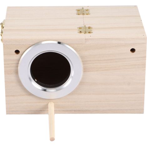 Maison d'oiseaux Nichoir en Bois pour Petits oiseaux et Perruches 12x12x19.5cm avec Kit d'accessoires (1/4)