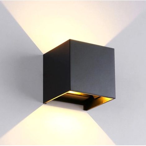 Wandleuchte – Würfelleuchte – Außenleuchte – für drinnen und draußen – schwarz – industriell – LED-Lampe – 10×10 cm – 12 Watt (1/5)