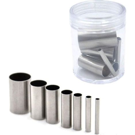 Lot de 7 emporte-pièces en forme de cercle rond en acier inoxydable, mini emporte-pièces, anneau de cuisson, outil de poinçonnage pour bricolage, argile polymère avec boîte de rangement (1/5)