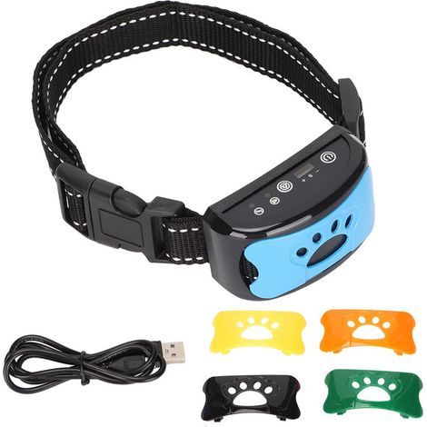 Collier Anti-Aboiement Rechargeable 2 Modes Étanche avec Verrouillage Automatique pour Chien