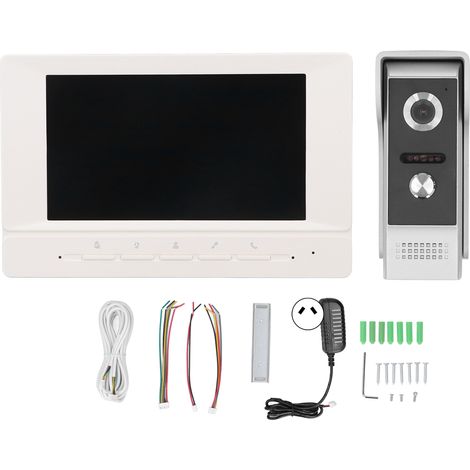 Sonnette vidéo avec interphone, contrôle d'accès électronique pour villas, hôtels, bureaux, 100‑240V, prise AU (1/5)