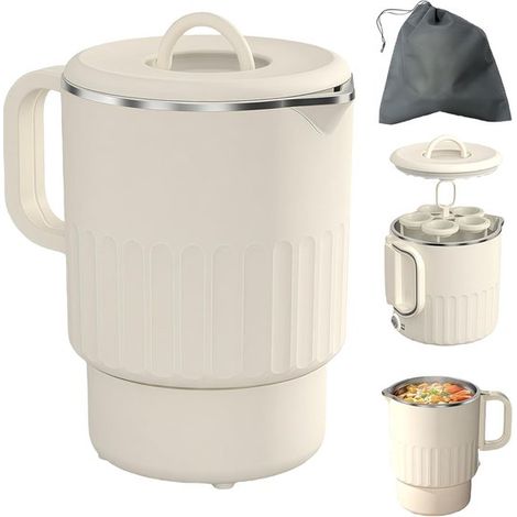Faltbarer Edelstahl-Wasserkocher, 1 Liter – kompakt und tragbar für Reisen und Camping (1/5)