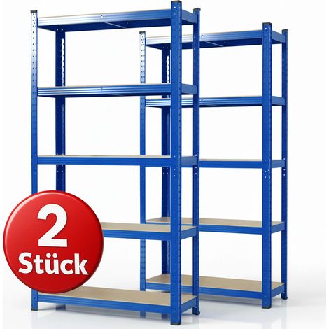 Schwerlastregal Lakota 2er Set Traglast bis 875 kg Blau 200 x 120 x 60 cm