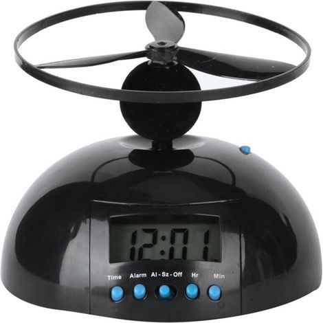 Orologio volante Sveglia Volante Fantasia Mini Elica Rotonda Portatile Digitale LCD Articoli per la Casa elettrodomestici (1/4)