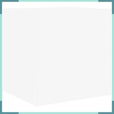 837246 Meuble TV mural avec lumières LED blanc 40,5x35x40 cm (1/5)