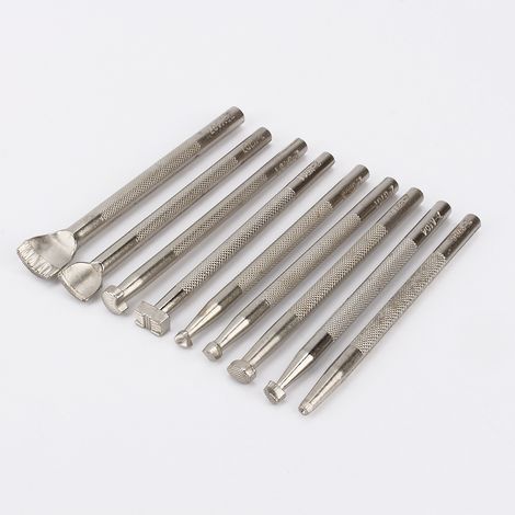 Set mit 9 Lederstanzen für Lederarbeiten, Gravur- und Stempelwerkzeuge, Bastelmarkierungsset (1/5)