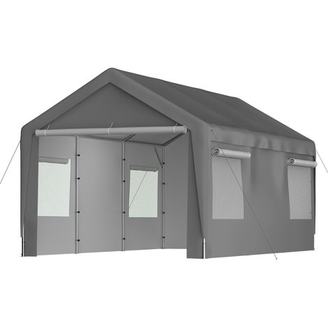 Tenda da garage 3x6 m per auto, struttura stabile, tela in PE impermeabile, metallo grigio (1/5)