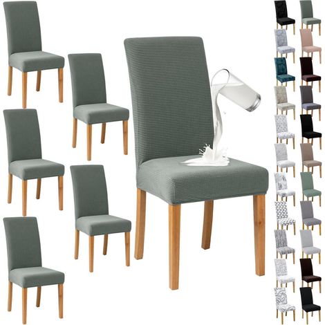 Housses de chaise Jacquard extensibles, lot de 4/6, douces et décoratives (1/5)