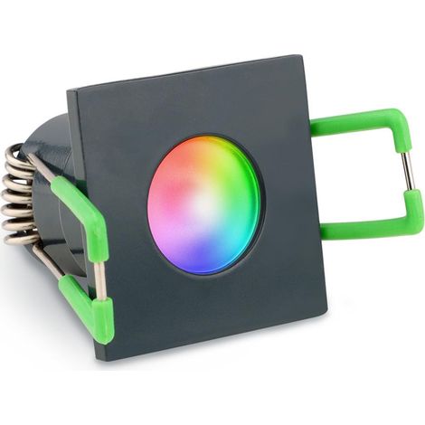Einbaustrahler Mini Livorno eckig 3W IP65 durchverbindbar - Lichtfarbe: RGB+3000K - Farbe: anthrazit RAL 7016