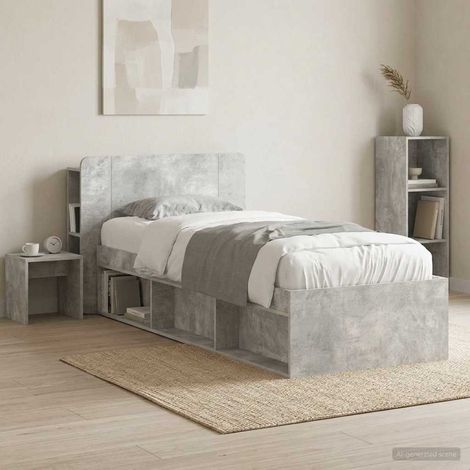 vidaXL Cabinet de Tête de Lit Gris béton Bois d'ingénierie (1/5)