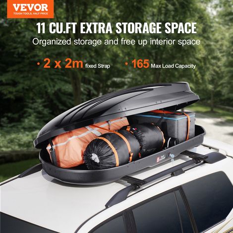 Coffre de Toit 340 L, Porte-Bagages de Toit Coque Rigide en ABS, avec Ouverture Double-Face 2 Sangles Renforcées, Aérodynamique, po… (1/5)
