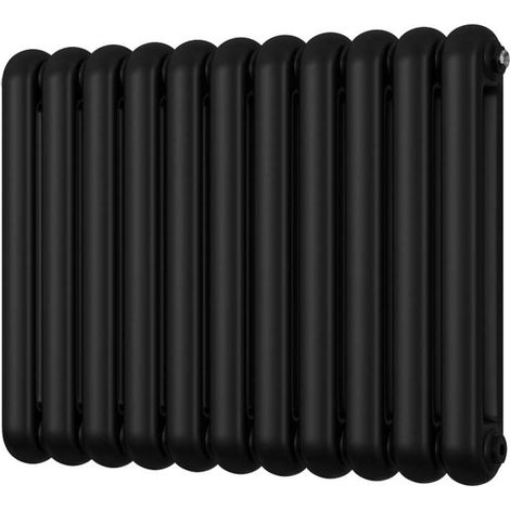 Sherwood - Black Round Top Column Radiator H600mm x W785mm 2 Column
