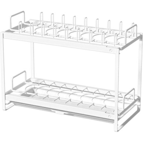 Égouttoir à vaisselle multifonctionnel coulissant en fil de fer pour placard de cuisine (1/4)