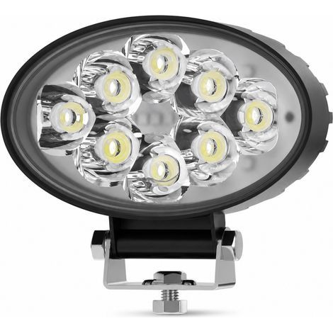 Faro di lavoro LED ovale mini a 8 LED, fascio concentrato bianco, per camion e veicoli fuoristrada (1/5)