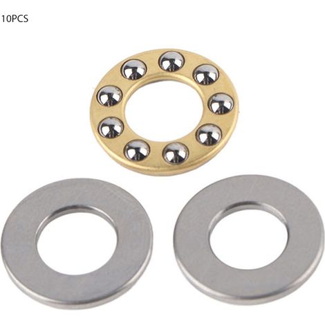 Jeu de 10 roulements à billes de butée miniatures en acier plat de haute précision (F8-16M 8x16x5mm) (1/5)
